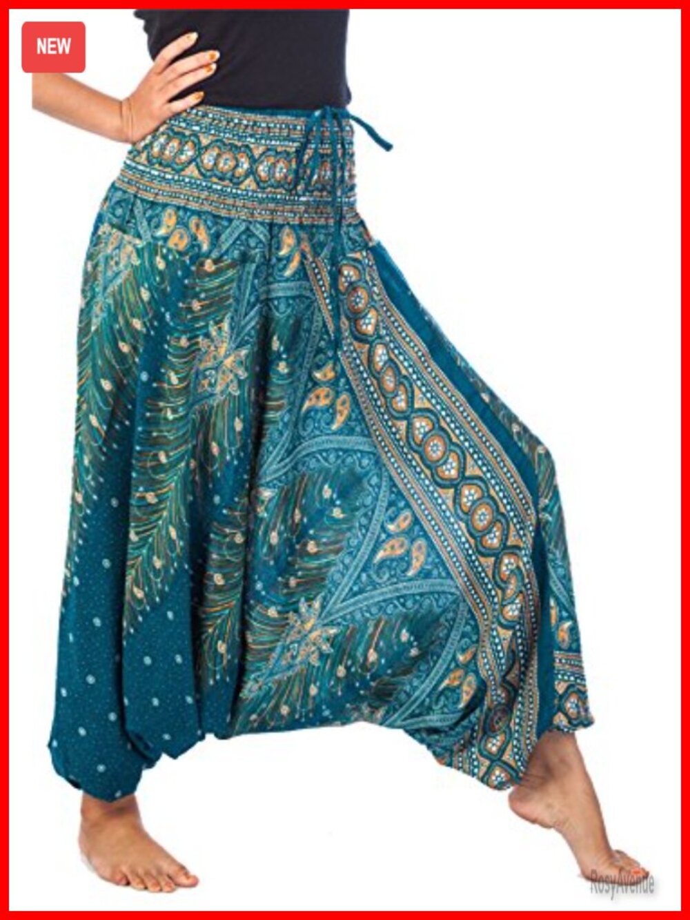 Yoga Harem Pants for Women Boho Hippie Bohemian Wide Leg Jumpsuit